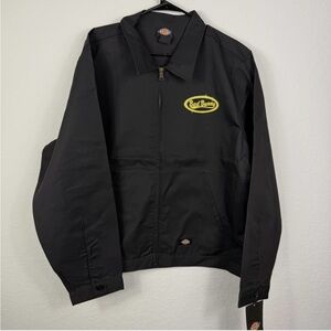 Dickies Black Lightweight Work Jacket with Yellow Logo
